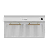 Forno Bari Espresso 30-Inch Under Cabinet Range Hood, White, 600 CFM, LED Lighting, Dishwasher-Safe Baffle Filters, 3-Speed Fan Control