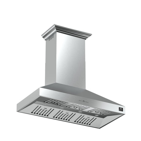 Forno Orvieto 48-Inch Wall Mount Range Hood, LED Lighting, Heavy Duty, Stainless Steel