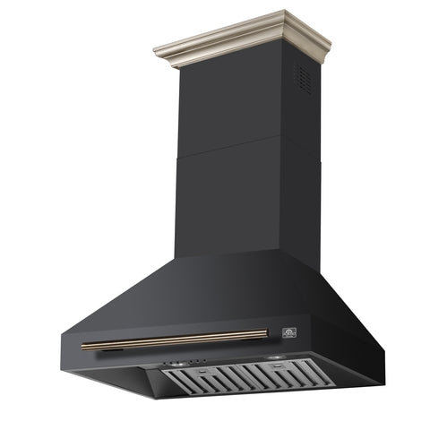 Forno Aria 30 Inch Wall-Mounted Range Hood in Black