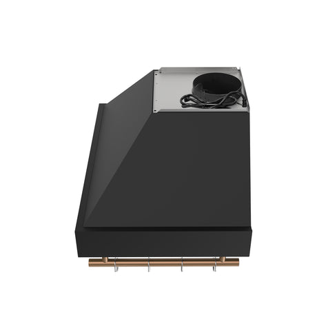 Forno Venezia 30 Inch Wall-Mounted Range Hood in Black with Touch Controls and Baffle Filters