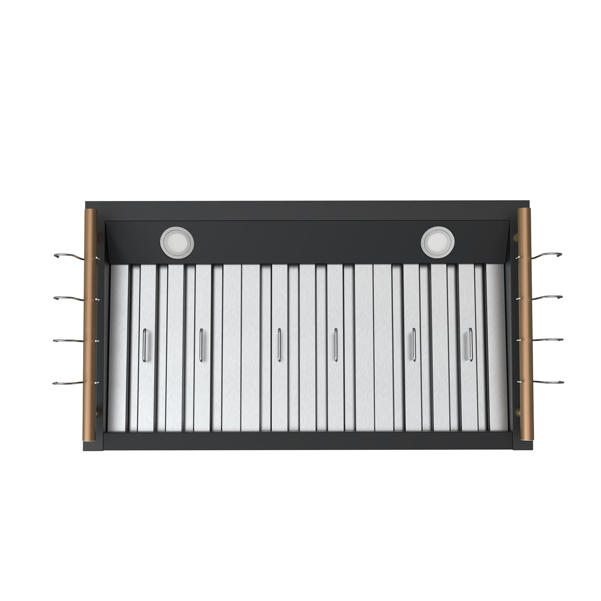 Forno Venezia 36 Inch Wall-Mounted Range Hood in Black with Touch Controls and Baffle Filters