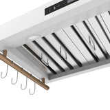 Forno Venezia 36 Inch Wall-Mounted Range Hood in White with Touch Controls and Baffle Filters