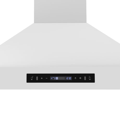 Forno Venezia 36 Inch Wall-Mounted Range Hood in White with Touch Controls and Baffle Filters