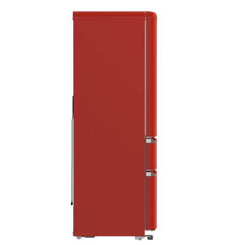 Forno Luigi 33-Inch French Door Refrigerator, 18 cu.ft, Red Finish, Handle-Free Design, ENERGY STAR Certified