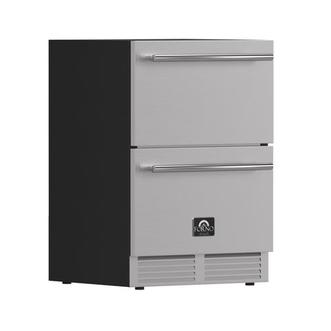 Forno Cosenza 24" Built-In Indoor/Outdoor Drawer Freezer with Ice Maker, 4.69 cu.ft.