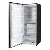 Forno Maderno 28-Inch Convertible Upright Freezer/Refrigerator in Black with Antique Brass Handle, 13.6 cu.ft., Left Swing