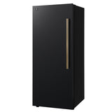 Forno Maderno 28-Inch Convertible Upright Freezer/Refrigerator in Black with Antique Brass Handle, 13.6 cu.ft., Left Swing