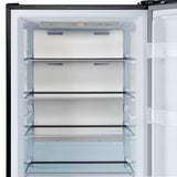 Forno Maderno 28-Inch Convertible Freezer/Refrigerator in Black with Antique Brass Handle, 13.6 cu.ft. Right Swing