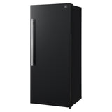 Forno Maderno 28-Inch Convertible Freezer/Refrigerator in Black with Antique Brass Handle, 13.6 cu.ft. Right Swing