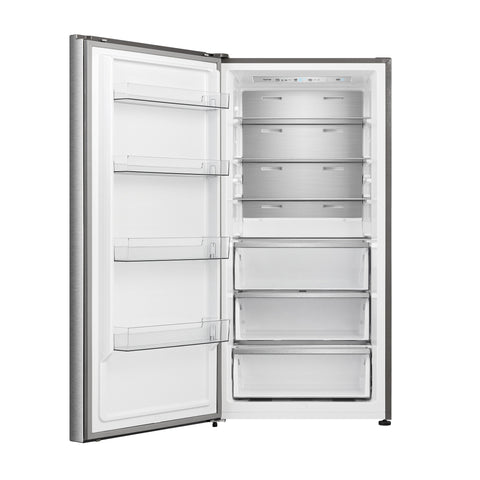 FORNO Maderno 28" Left Swing Convertible Freestanding Refrigerator/Freezer in Stainless Steel 13.6 cu.ft.