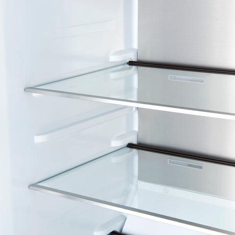 Forno Maderno 28-Inch Convertible Upright Freezer/Refrigerator in Black with Antique Brass Handle, 13.6 cu.ft., Left Swing