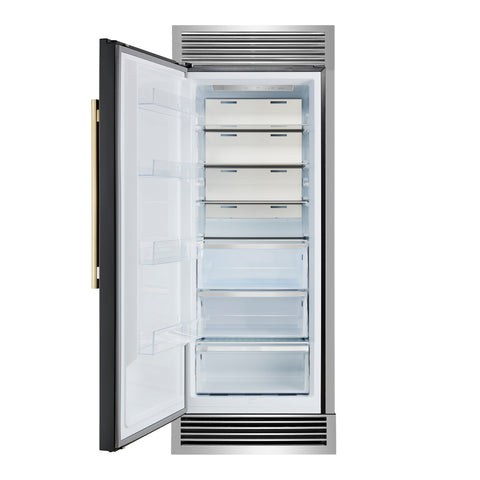 Forno Maderno 28" Built-In Convertible Refrigerator in Black, 13.6 cu.ft. Left Swing with Decorative Grill - 32" Wide