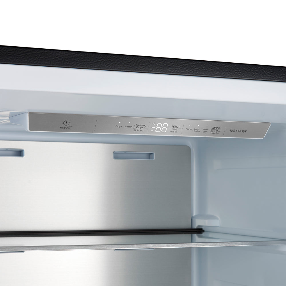 Forno Maderno 2-28-Inch Wide Convertible Refrigerator/Freezer in Black, Decorative Trim Grill, 27.2 cu.ft, 84-Inch High, ENERGY STAR Certified