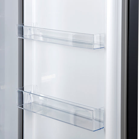 Forno Maderno 28-Inch Convertible Freezer/Refrigerator in Black with Antique Brass Handle, 13.6 cu.ft. Right Swing