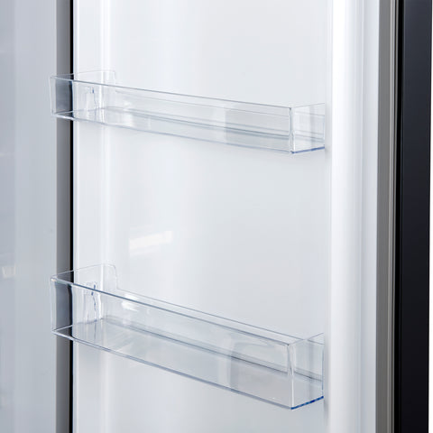 Forno Maderno 28-Inch Convertible Freezer/Refrigerator in Black with Antique Brass Handle, 13.6 cu.ft. Right Swing