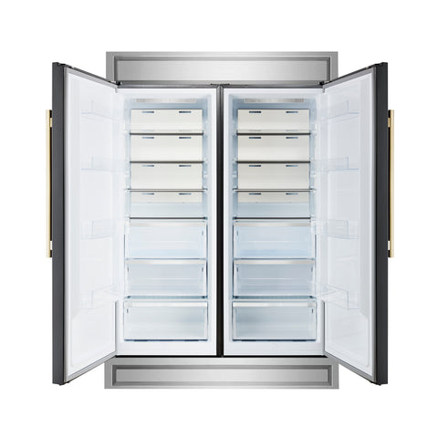 Forno Maderno 2-28-Inch Wide Convertible Refrigerator/Freezer in Black, Decorative Trim, 27.2 cu.ft, 84-Inch High, ENERGY STAR Certified