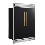 Forno Maderno 2-28-Inch Wide Convertible Refrigerator/Freezer in Black, Decorative Trim, 27.2 cu.ft, 84-Inch High, ENERGY STAR Certified