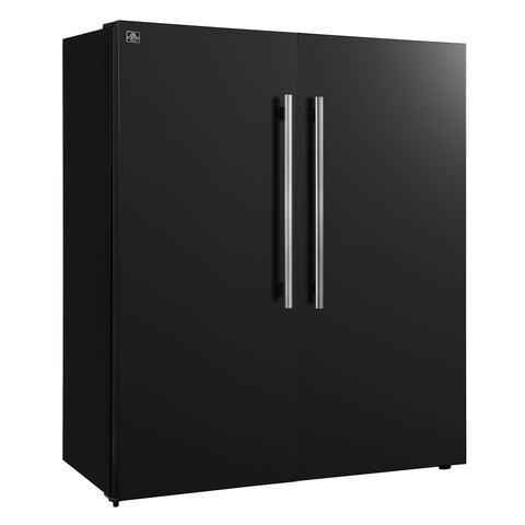 Forno Maderno 2-28-Inch Wide Convertible Refrigerator/Freezer in Black, Decorative Trim, 27.2 cu.ft, 84-Inch High, ENERGY STAR Certified