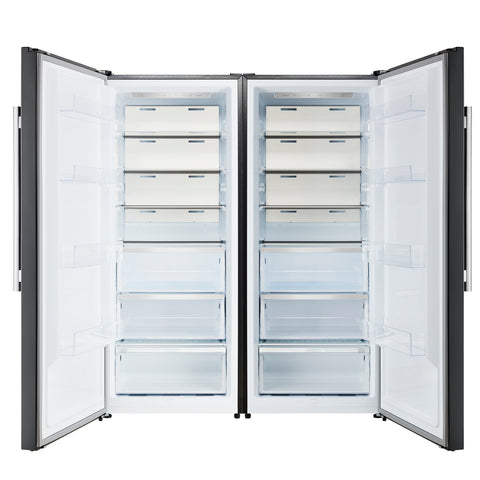 Forno Maderno 2-28-Inch Wide Convertible Refrigerator/Freezer in Black, Decorative Trim, 27.2 cu.ft, 84-Inch High, ENERGY STAR Certified