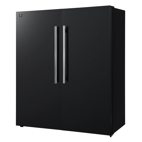 Forno Maderno 2-28-Inch Wide Convertible Refrigerator/Freezer in Black, Decorative Trim, 27.2 cu.ft, 84-Inch High, ENERGY STAR Certified
