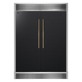 Forno Maderno 2-28-Inch Wide Convertible Refrigerator/Freezer in Black, Decorative Trim Grill, 27.2 cu.ft, 84-Inch High, ENERGY STAR Certified