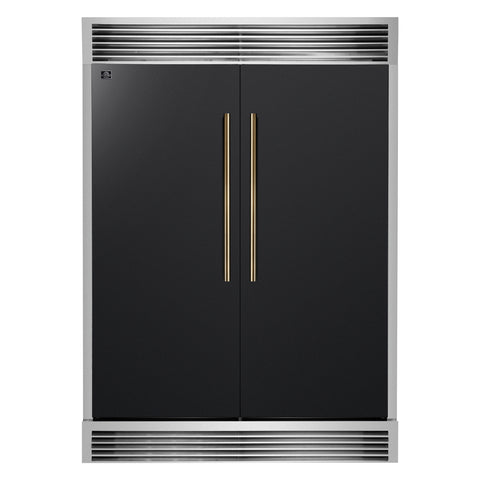 Forno Maderno 2-28-Inch Wide Convertible Refrigerator/Freezer in Black, Decorative Trim Grill, 27.2 cu.ft, 84-Inch High, ENERGY STAR Certified
