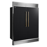 Forno Maderno 2-28-Inch Wide Convertible Refrigerator/Freezer in Black, Decorative Trim Grill, 27.2 cu.ft, 84-Inch High, ENERGY STAR Certified