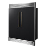 Forno Maderno 2-28-Inch Wide Convertible Refrigerator/Freezer in Black, Decorative Trim Grill, 27.2 cu.ft, 84-Inch High, ENERGY STAR Certified