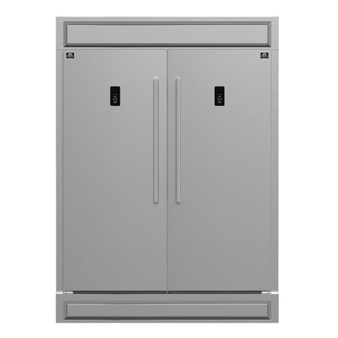 Forno Fortezza 60 Inch Convertible Refrigerator/Freezer with Modern Trim Kit, Stainless Steel, Total No Frost, with Automatic Ice Maker