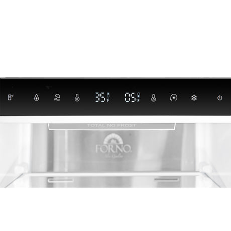 Custodia 24" Bottom Freezer, 10.3 cf., Left Swing, Ice Maker, Total No frost, Black, Antique Brass handles