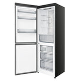 Custodia 24" Bottom Freezer, 10.3 cf., Left Swing, Ice Maker, Total No frost, Black, Antique Brass handles