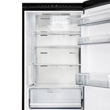 Custodia 24" Bottom Freezer, 10.3 cf., Right Swing, Total No frost, Black, Antique Brass handles