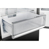 Custodia 24" Bottom Freezer, 10.3 cf., Right Swing, Total No frost, Black, Antique Brass handles