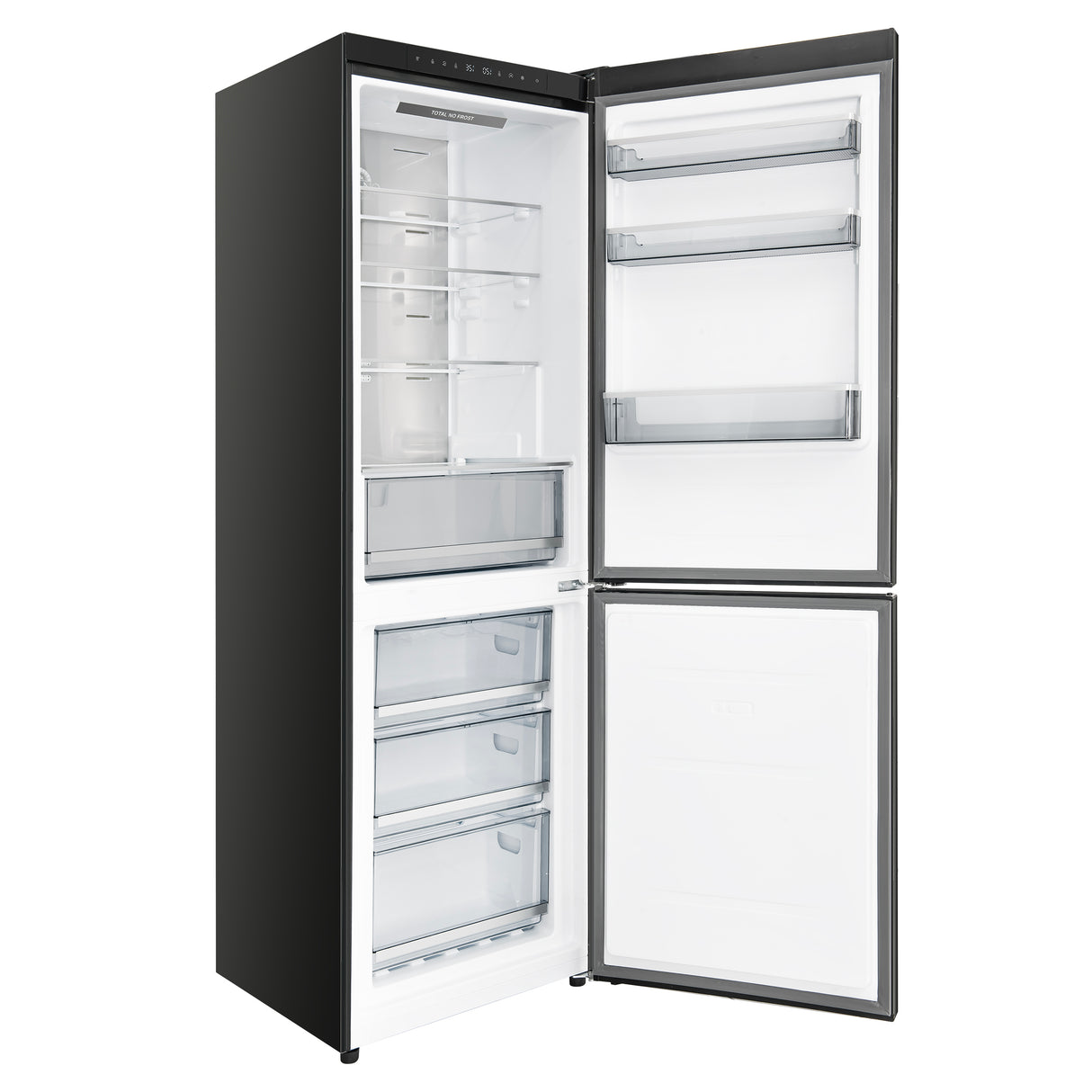 Custodia 24" Bottom Freezer, 10.3 cf., Right Swing, Total No frost, Black, Antique Brass handles