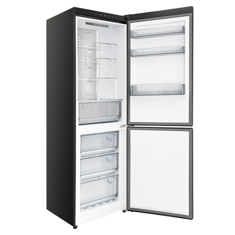 Custodia 24" Bottom Freezer, 10.3 cf., Right Swing, Total No frost, Black, Antique Brass handles