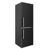 Custodia 24" Bottom Freezer, 10.3 cf., Right Swing, Total No frost, Black, Antique Brass handles