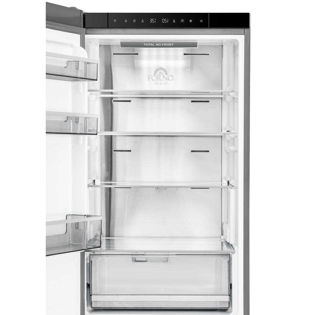 Custodia 24" Bottom Freezer, 10.3 cf., Left Swing, Ice Maker, Total No frost, Stainless Steel handles