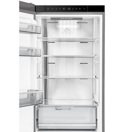 Custodia 24" Bottom Freezer, 10.3 cf., Left Swing, Ice Maker, Total No frost, Stainless Steel handles