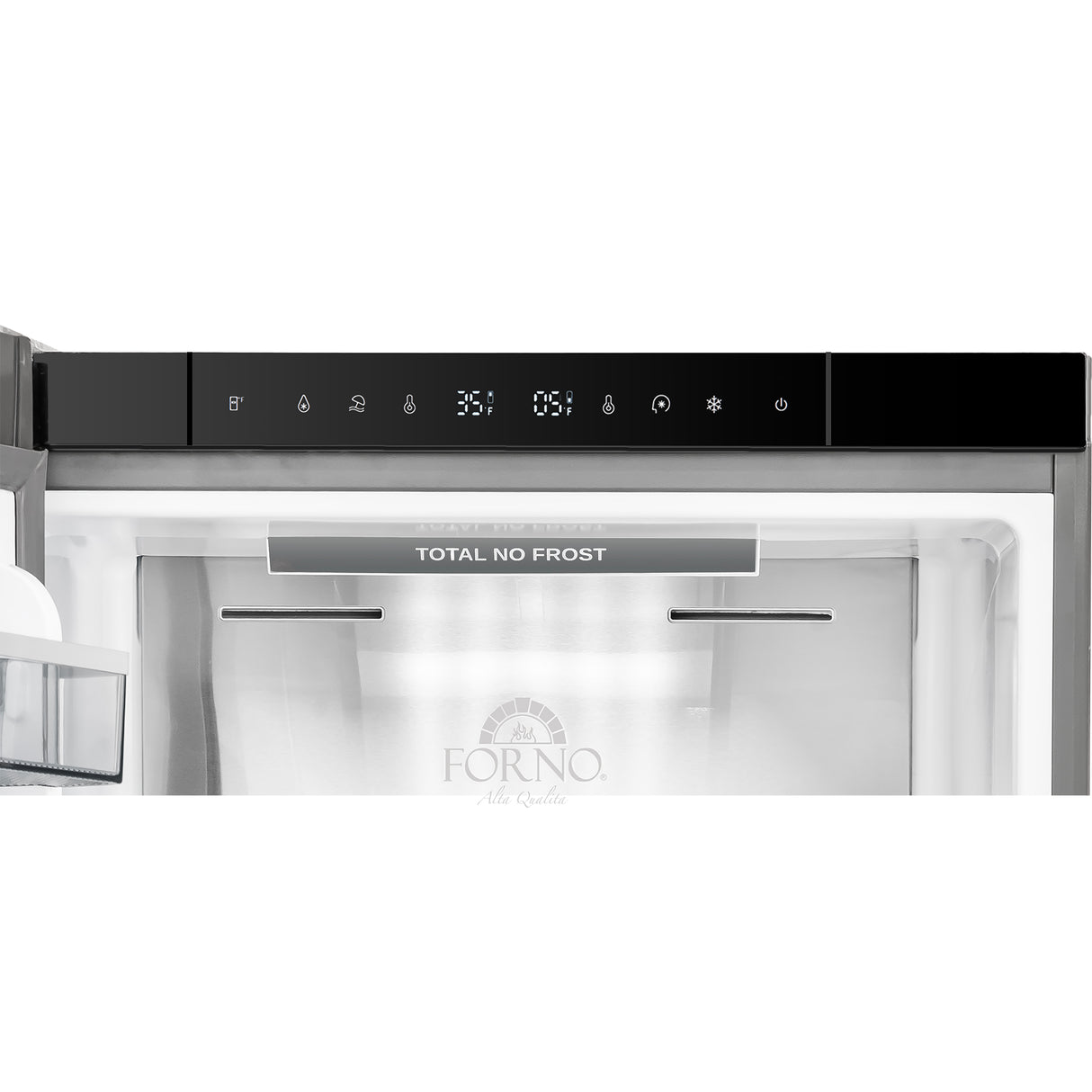 Custodia 48" Bottom Freezer combo, 20.6 cf., Ice Maker, Total No frost, Stainless Steel handles