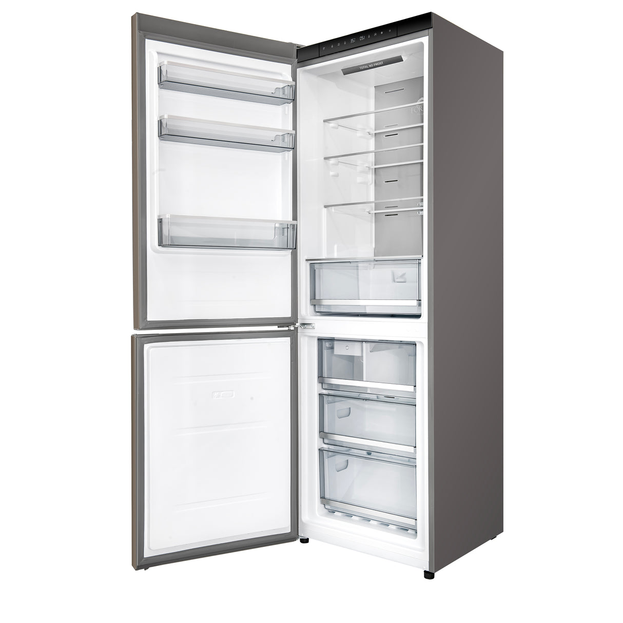 Custodia 24" Bottom Freezer, 10.3 cf., Left Swing, Ice Maker, Total No frost, Stainless Steel handles