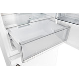 Custodia 24" Bottom Freezer, 10.3 cf., Right Swing, Total No frost, White, Antique Brass handles