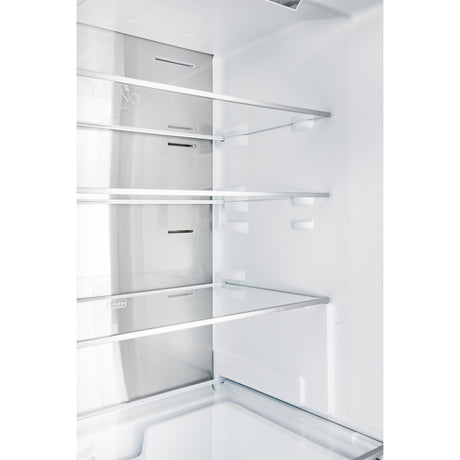 Custodia 24" Bottom Freezer, 10.3 cf., Right Swing, Total No frost, White, Antique Brass handles