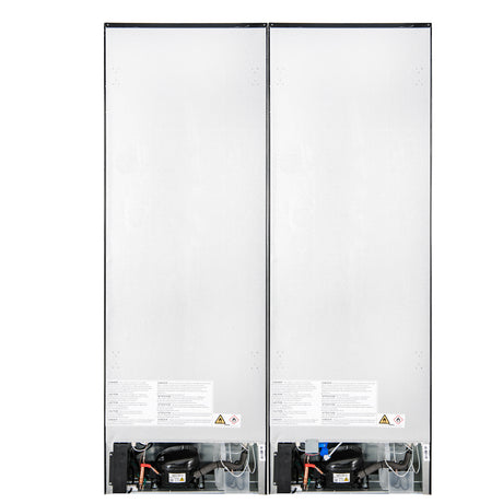 Custodia 48" Bottom Freezer combo, 20.6 cf., Ice Maker, Total No frost, Black, Antique Brass handles