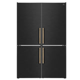 Custodia 48" Bottom Freezer combo, 20.6 cf., Ice Maker, Total No frost, Black, Antique Brass handles