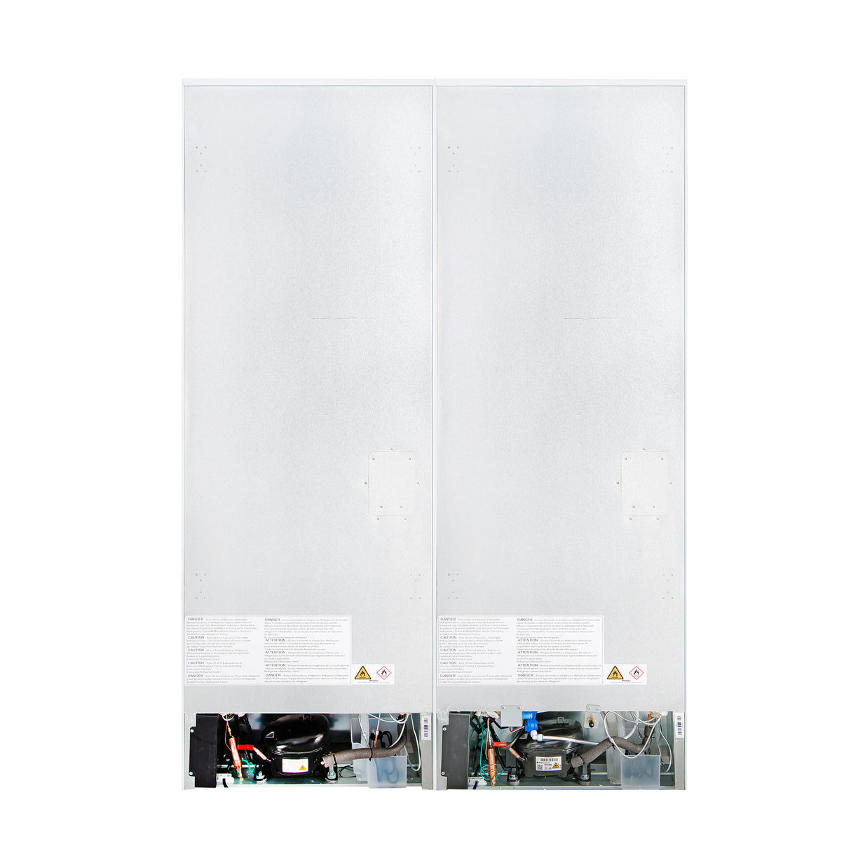 Custodia 48" Bottom Freezer combo, 20.6 cf., Ice Maker, Total No frost, White, Antique Brass handles