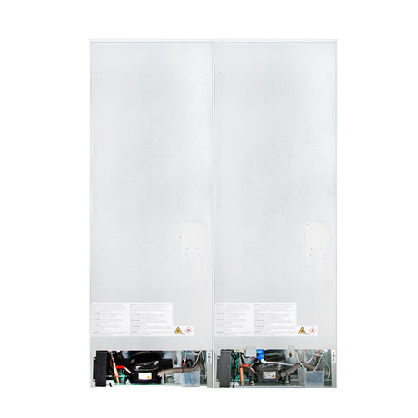 Custodia 48" Bottom Freezer combo, 20.6 cf., Ice Maker, Total No frost, White, Antique Brass handles
