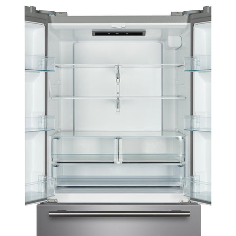 Forno Rivello 36 Inch French Door Refrigerator in Stainless Steel, Internal Water Dispenser, Filtered Ice, Adjustable Shelves, Energy Star Certified