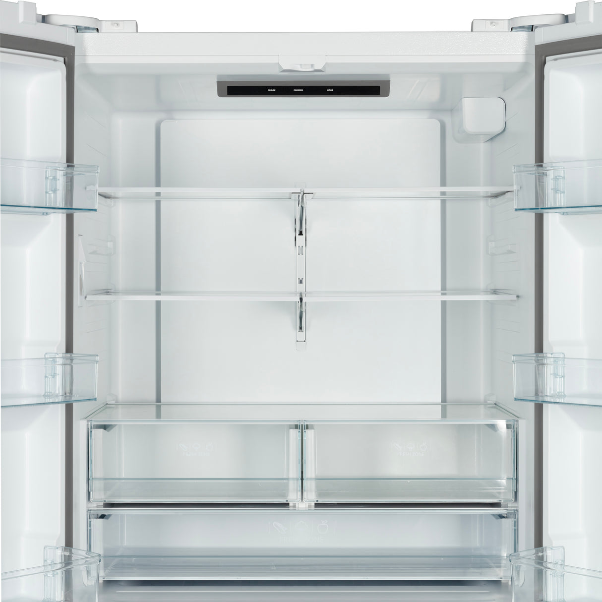Forno Rivello 36 Inch French Door Refrigerator in White with Antique Brass, Internal Water Dispenser, Filtered Ice, Adjustable Shelves, Energy Star Certified