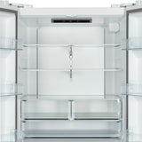 Forno Rivello 36 Inch French Door Refrigerator in White with Antique Brass, Internal Water Dispenser, Filtered Ice, Adjustable Shelves, Energy Star Certified