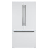 Forno Rivello 36 Inch French Door Refrigerator in White with Antique Brass, Internal Water Dispenser, Filtered Ice, Adjustable Shelves, Energy Star Certified